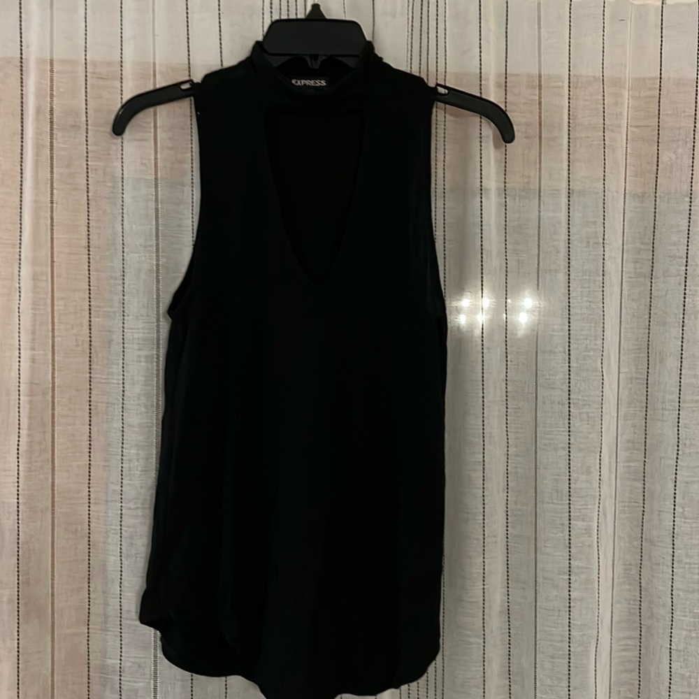 Black High Neck Express Tank, size: XS